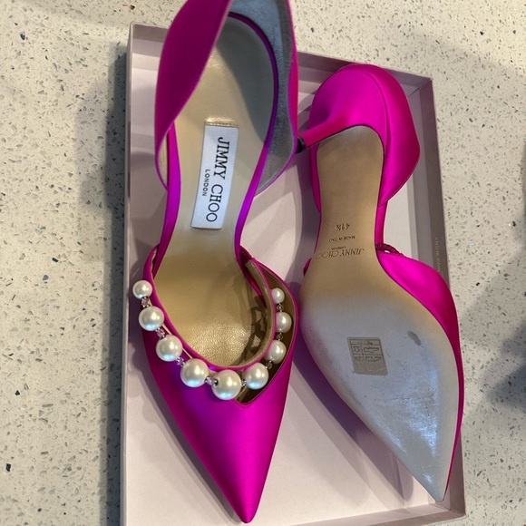 Jimmy Choo Aurelie 85 pearl and satin pumps - Picture 4 of 6